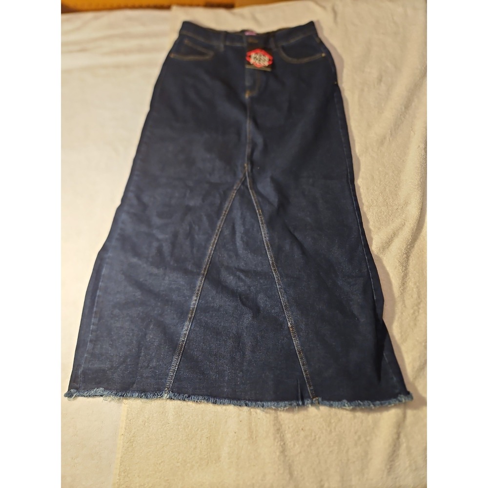 Women's  Pass Skirt Size L Blue Denim A‎ Line Rodeo Western Casual Pockets